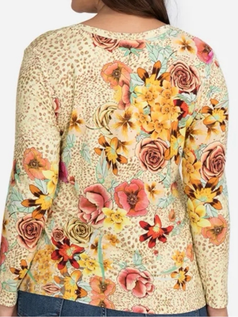 Johnny Was XL NWT Hera favorite v-neck top blouse floral yellow - Picture 2 of 7